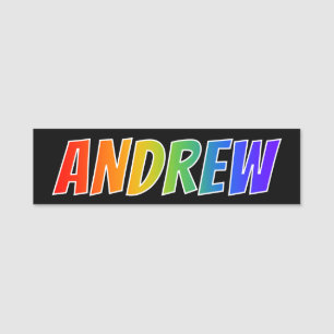 First Name "ANDREW": Fun Rainbow Colouring Tag