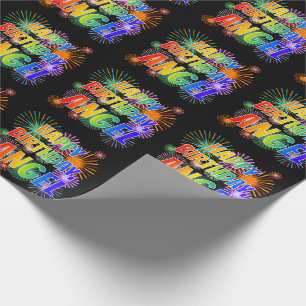 First Name "ANGEL", Fun "HAPPY BIRTHDAY" Wrapping Paper