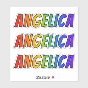 First Name "ANGELICA" w/ Fun Rainbow Colouring