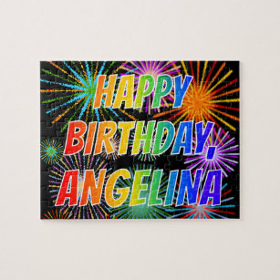 First Name "ANGELINA", Fun "HAPPY BIRTHDAY" Jigsaw Puzzle