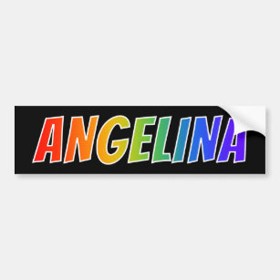 First Name "ANGELINA": Fun Rainbow Colouring Bumper Sticker