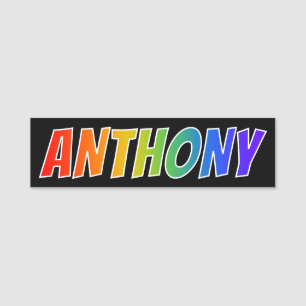First Name "ANTHONY": Fun Rainbow Colouring Tag