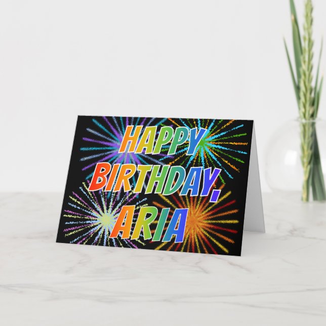 First Name "ARIA" Fun "HAPPY BIRTHDAY" Card (Front)