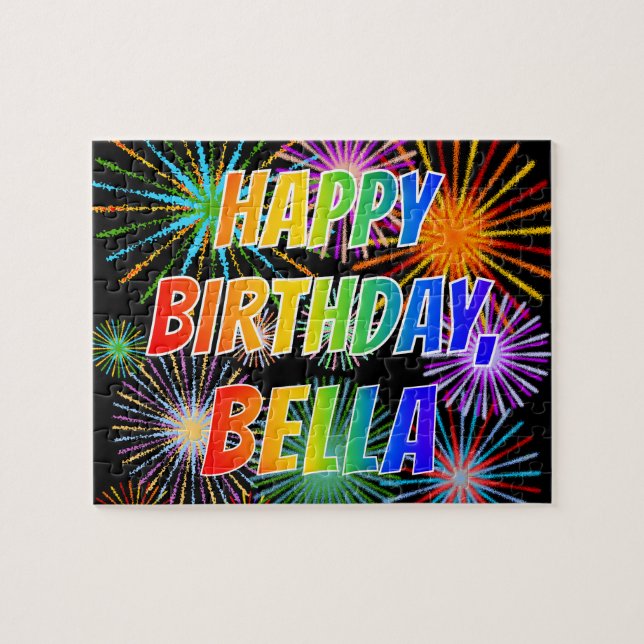 First Name "BELLA", Fun "HAPPY BIRTHDAY" Jigsaw Puzzle (Horizontal)