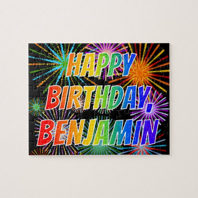 First Name "BENJAMIN", Fun "HAPPY BIRTHDAY" Jigsaw Puzzle (Horizontal)