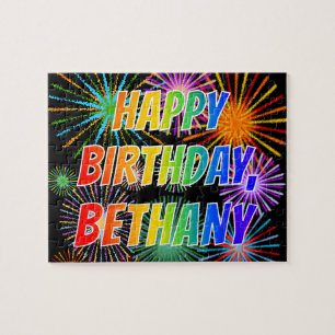 First Name "BETHANY", Fun "HAPPY BIRTHDAY" Jigsaw Puzzle