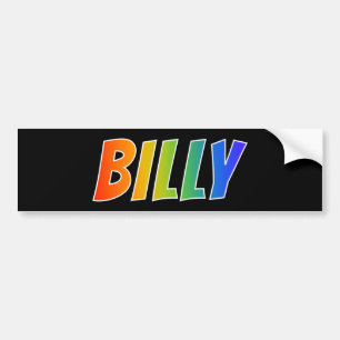 First Name "BILLY": Fun Rainbow Colouring Bumper Sticker