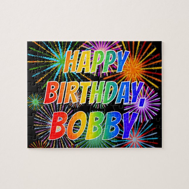 First Name "BOBBY", Fun "HAPPY BIRTHDAY" Jigsaw Puzzle (Horizontal)