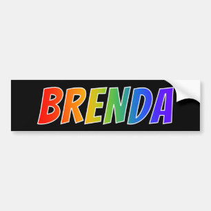 First Name "BRENDA": Fun Rainbow Colouring Bumper Sticker