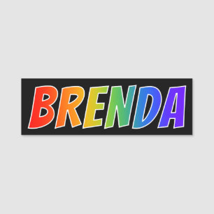 First Name "BRENDA": Fun Rainbow Colouring Tag