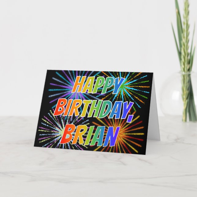 First Name "BRIAN" Fun "HAPPY BIRTHDAY" Card (Front)