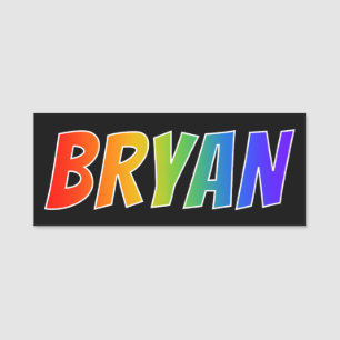 First Name "BRYAN": Fun Rainbow Colouring Tag