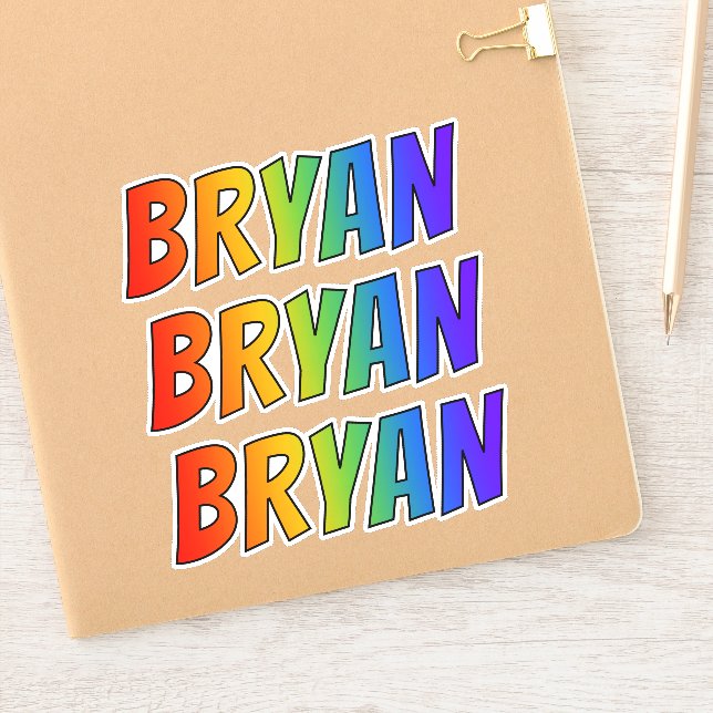 First Name "BRYAN" w/ Fun Rainbow Colouring (Notebook)