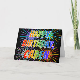 First Name "CADEN" Fun "HAPPY BIRTHDAY" Card
