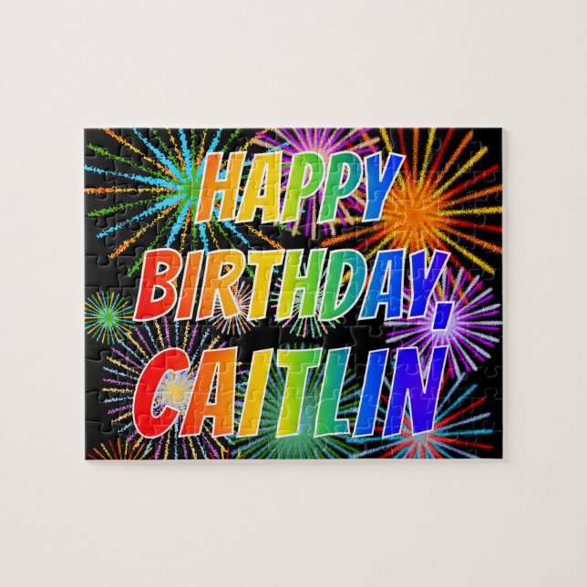 First Name "CAITLIN", Fun "HAPPY BIRTHDAY" Jigsaw Puzzle (Horizontal)