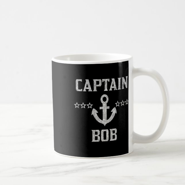 First Name Captain Bob Shirt Silver Personalised B Coffee Mug (Right)