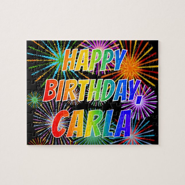 First Name "CARLA", Fun "HAPPY BIRTHDAY" Jigsaw Puzzle (Horizontal)