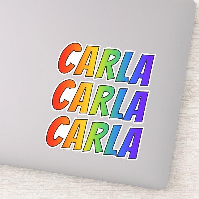 First Name "CARLA" w/ Fun Rainbow Colouring (Detail)