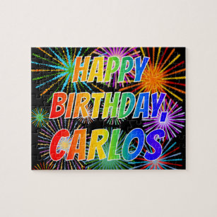 First Name "CARLOS", Fun "HAPPY BIRTHDAY" Jigsaw Puzzle