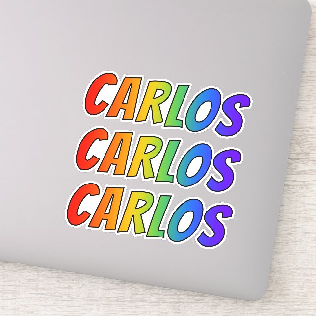 First Name "CARLOS" w/ Fun Rainbow Colouring (Detail)