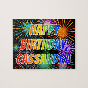 First Name "CASSANDRA", Fun "HAPPY BIRTHDAY" Jigsaw Puzzle