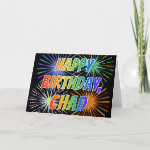 First Name "CHAD" Fun "HAPPY BIRTHDAY" Card