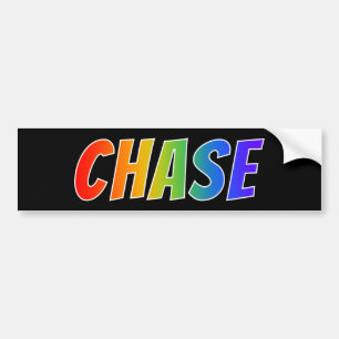 First Name "CHASE": Fun Rainbow Colouring Bumper Sticker