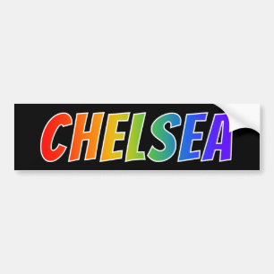 First Name "CHELSEA": Fun Rainbow Colouring Bumper Sticker