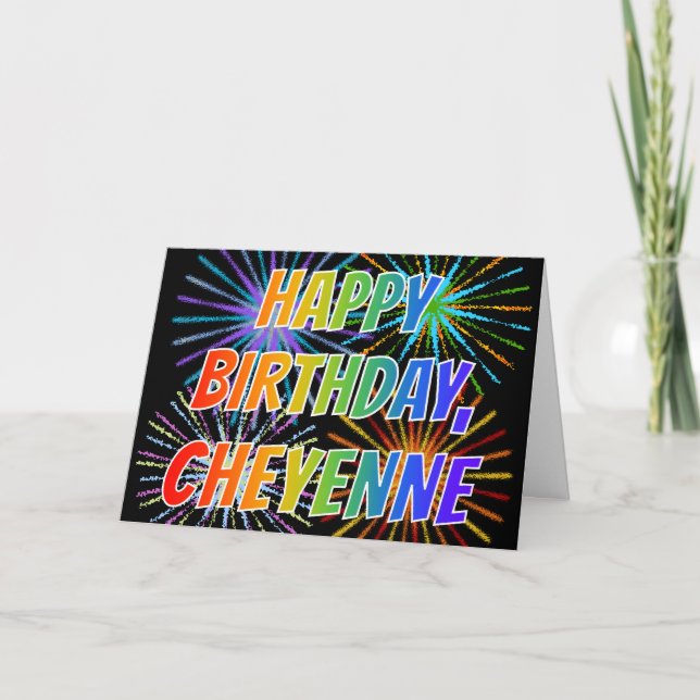 First Name "CHEYENNE" Fun "HAPPY BIRTHDAY" Card (Front)