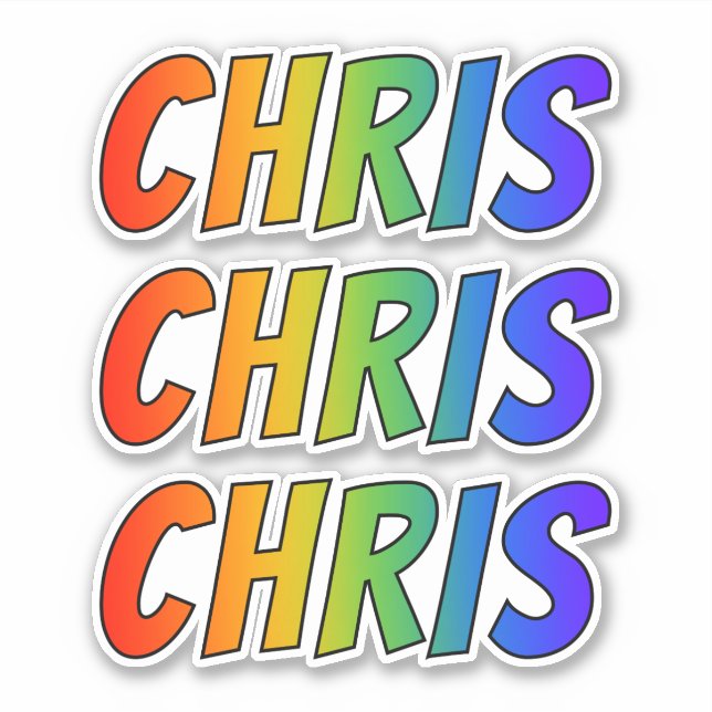 First Name "CHRIS" w/ Fun Rainbow Colouring (Front)