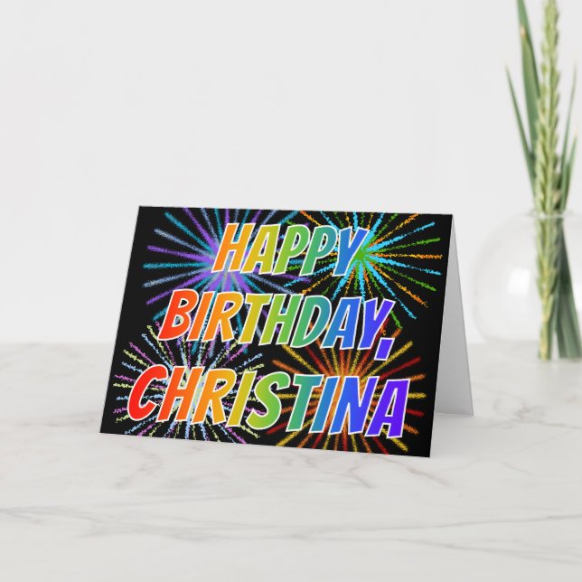 First Name "CHRISTINA" Fun "HAPPY BIRTHDAY" Card (Front)