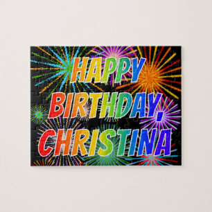 First Name "CHRISTINA", Fun "HAPPY BIRTHDAY" Jigsaw Puzzle