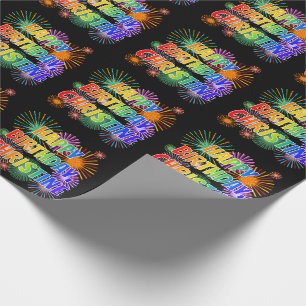 First Name "CHRISTINE", Fun "HAPPY BIRTHDAY" Wrapping Paper
