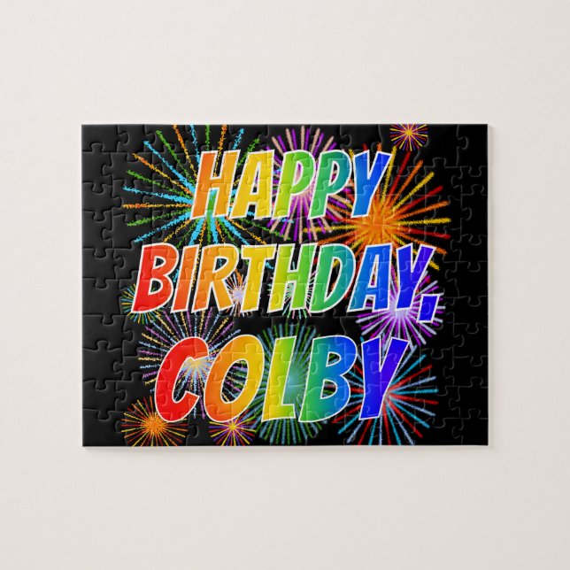 First Name "COLBY", Fun "HAPPY BIRTHDAY" Jigsaw Puzzle (Horizontal)