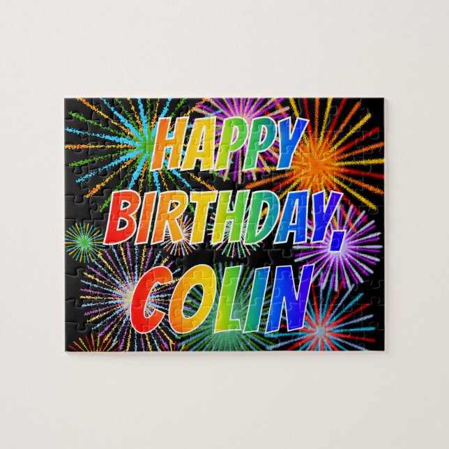 First Name "COLIN", Fun "HAPPY BIRTHDAY" Jigsaw Puzzle (Horizontal)
