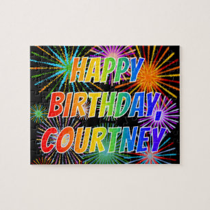 First Name "COURTNEY", Fun "HAPPY BIRTHDAY" Jigsaw Puzzle