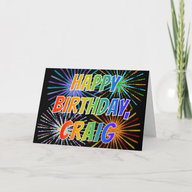 First Name "CRAIG" Fun "HAPPY BIRTHDAY" Card (Front)