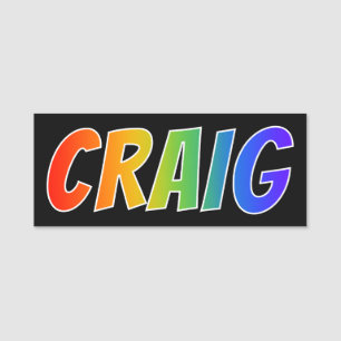 First Name "CRAIG": Fun Rainbow Colouring Tag