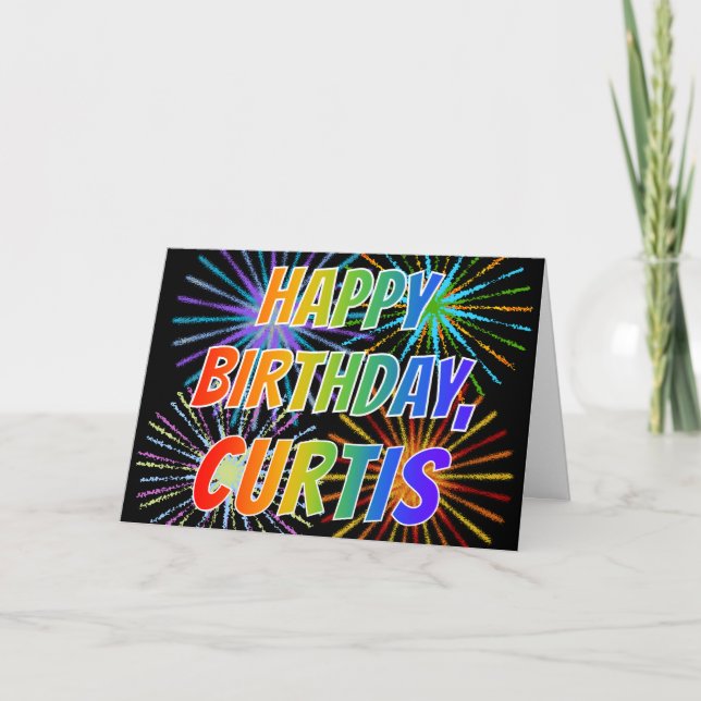 First Name "CURTIS" Fun "HAPPY BIRTHDAY" Card (Front)
