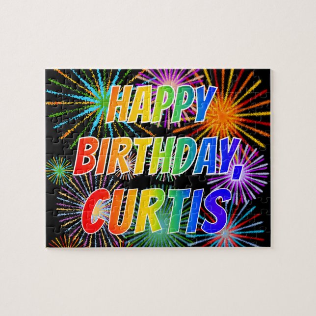 First Name "CURTIS", Fun "HAPPY BIRTHDAY" Jigsaw Puzzle (Horizontal)