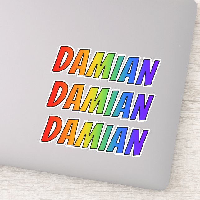 First Name "DAMIAN" w/ Fun Rainbow Colouring (Detail)