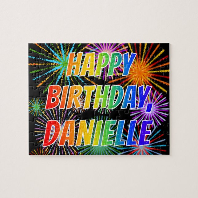 First Name "DANIELLE", Fun "HAPPY BIRTHDAY" Jigsaw Puzzle (Horizontal)