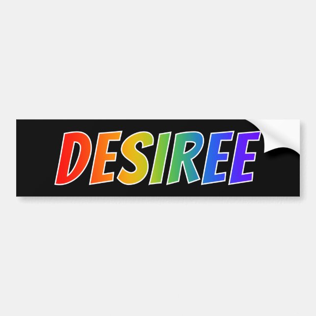 First Name "DESIREE": Fun Rainbow Colouring Bumper Sticker (Front)