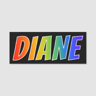 First Name "DIANE": Fun Rainbow Colouring Tag