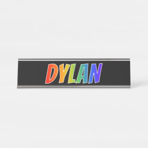 First Name "DYLAN": Fun Rainbow Colouring Desk Name Plate