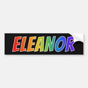First Name "ELEANOR": Fun Rainbow Colouring Bumper Sticker