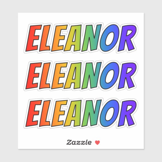 First Name "ELEANOR" w/ Fun Rainbow Colouring (Sheet)