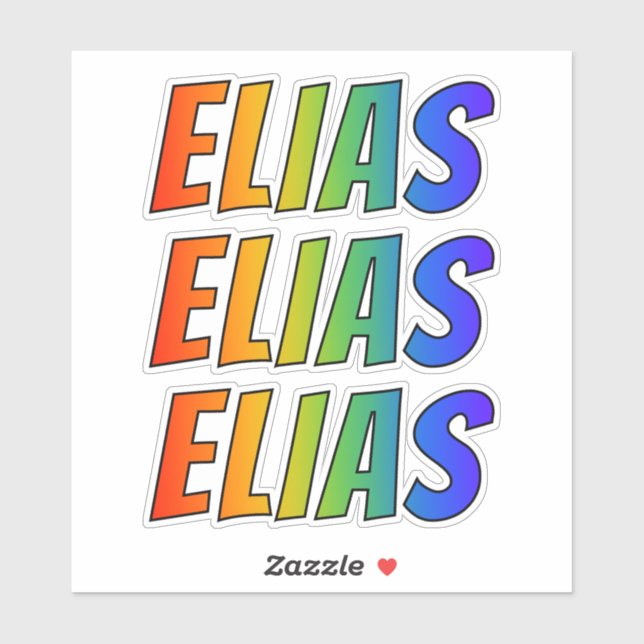 First Name "ELIAS" w/ Fun Rainbow Colouring (Sheet)