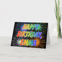 First Name "EMMA" Fun "HAPPY BIRTHDAY"