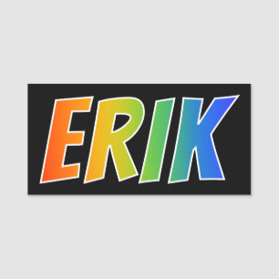 First Name "ERIK": Fun Rainbow Colouring Tag